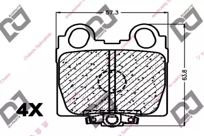 Комплект тормозных колодок DJ PARTS BP1073